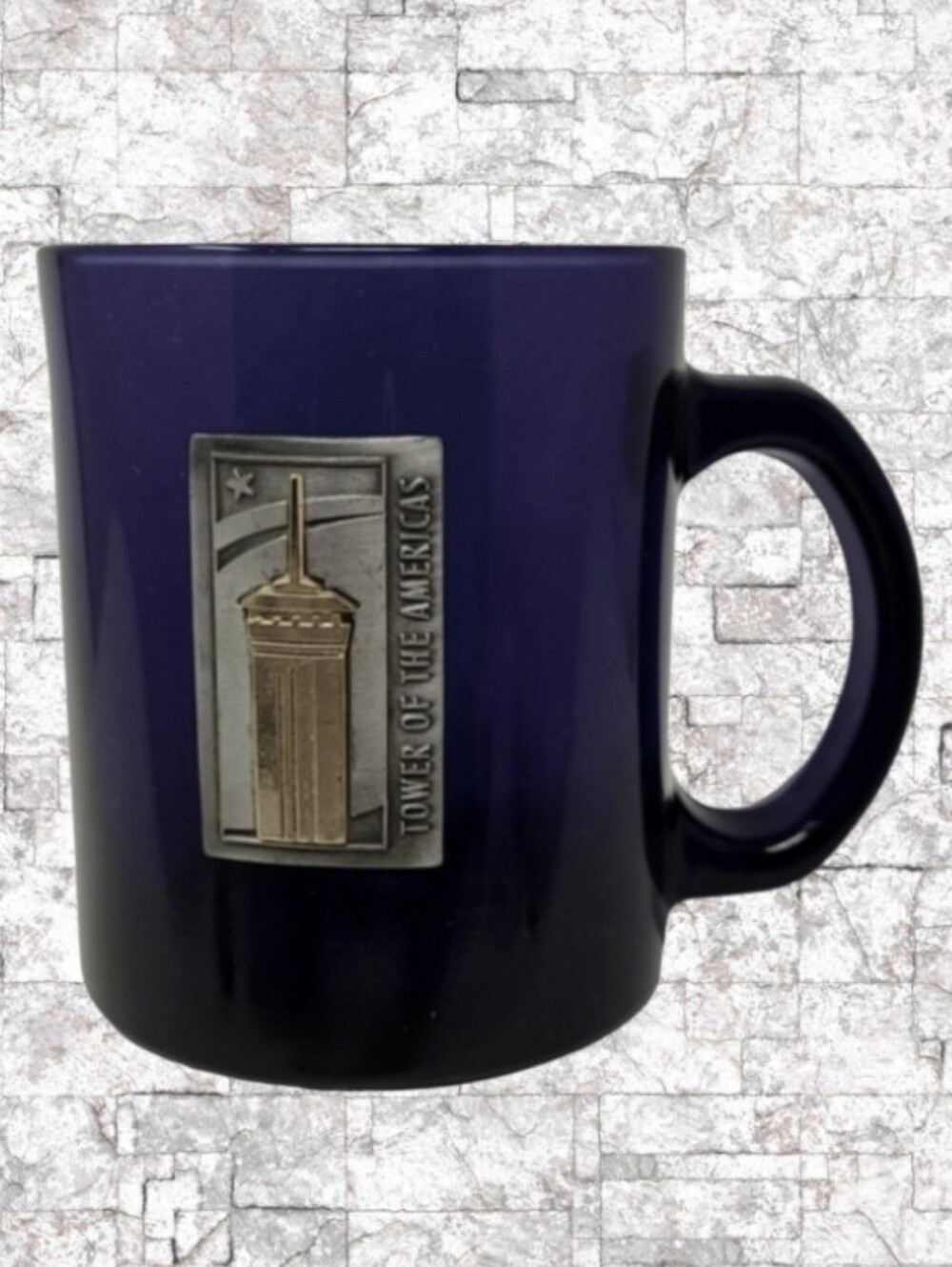 COBALT BLUE COFFEE MUG/CUP "TOWER OF THE AMERICA'S" SAN ANTONIO TEXAS